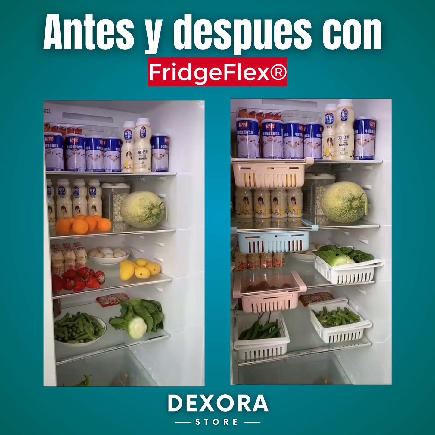 FridgeFlex® | Organizador de Nevera 2X1